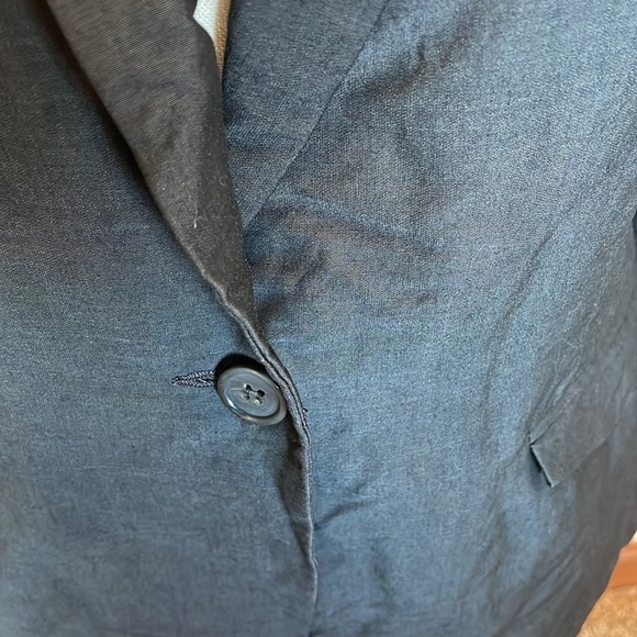 Club Monaco Single Button Black Wool Mohair Blend Minimalist Blazer Jacket Sz 6 - Picture 5 of 14